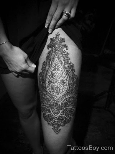 Mandala Tattoo Design On Thigh
