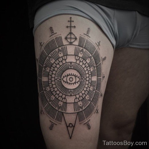 Mandala Tattoo Design On Thigh