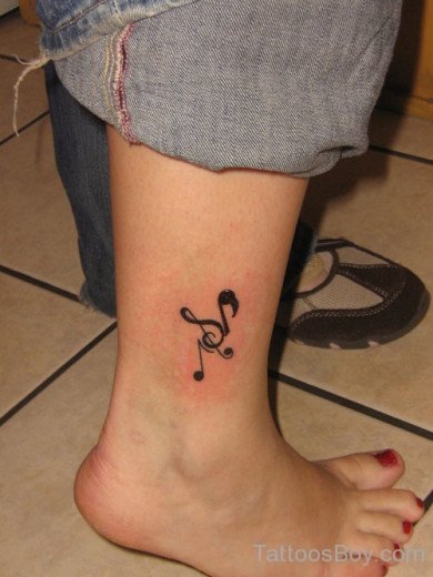 Musical Notes Tattoo On Ankle