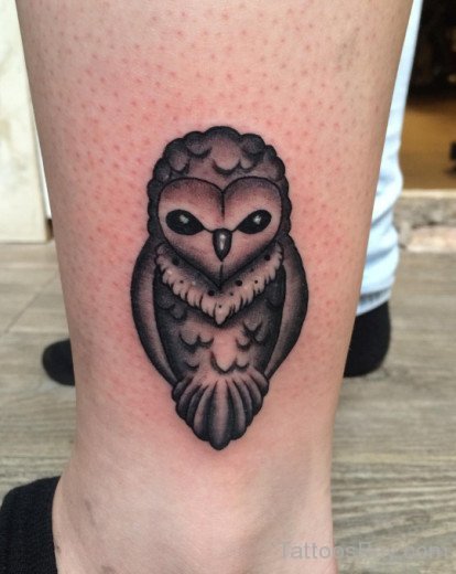 Owl Tattoo Design On Ankle