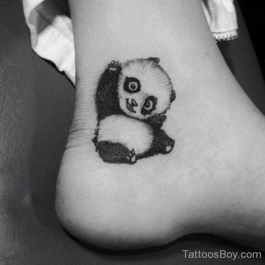 Panda Tattoo Design On Ankle