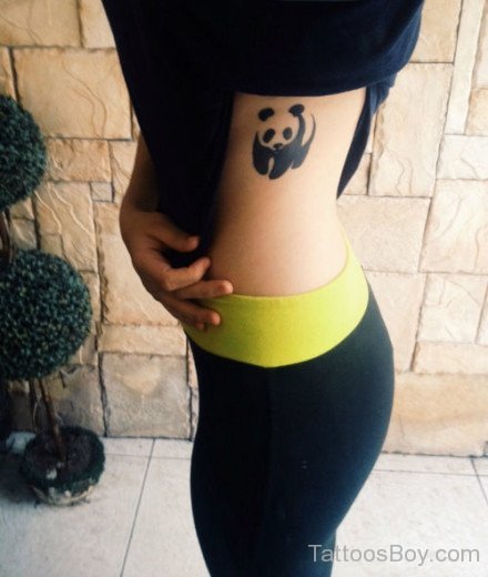 Panda Tattoo Design On Rib