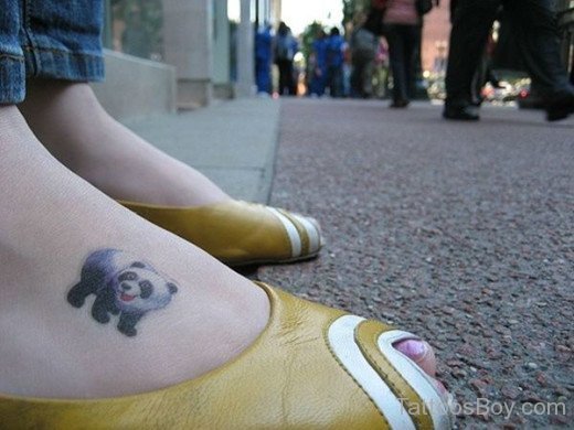 Panda Tattoo Design On Foot 