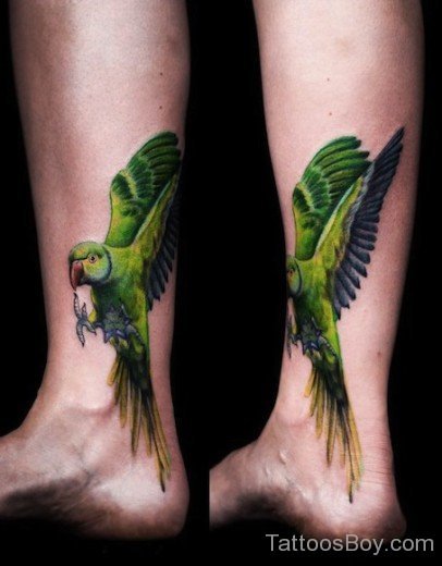 Parrot Tattoo On Ankle