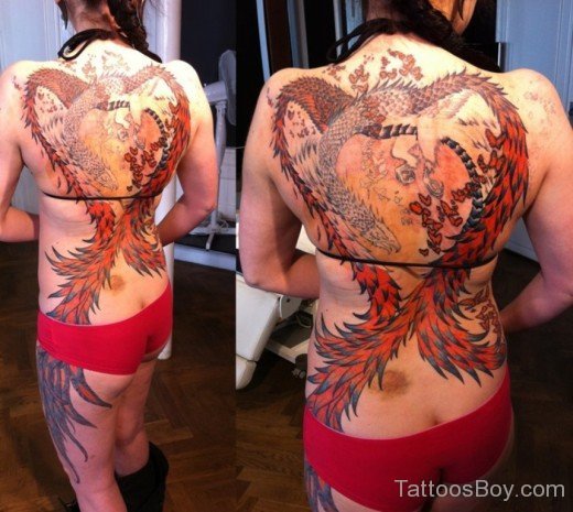 Phoenix Tattoo Design On Back