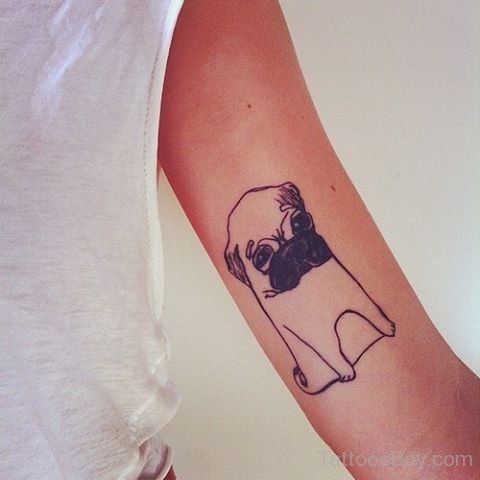 Pug Tattoo On Bicep