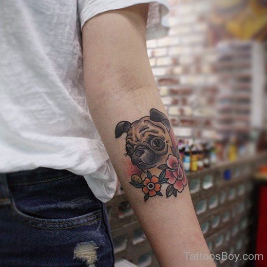 Dog Tattoo Design On Elbow 