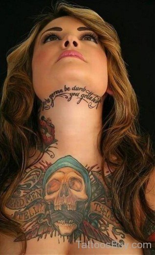 Skull Tattoo Design On Chest