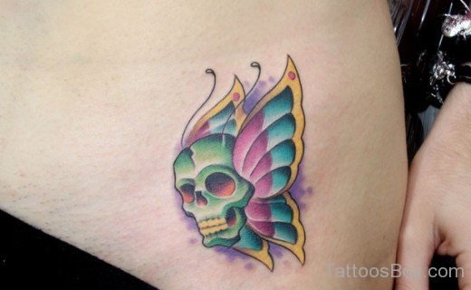 Skull Tattoo Design On waist