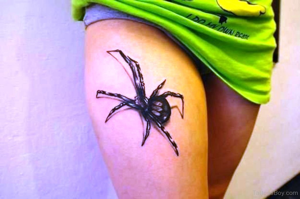 Spider Tattoo Design On Thigh | Tattoo Designs, Tattoo Pictures