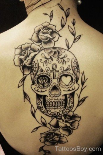 Sugar Skull Tattoo On Back