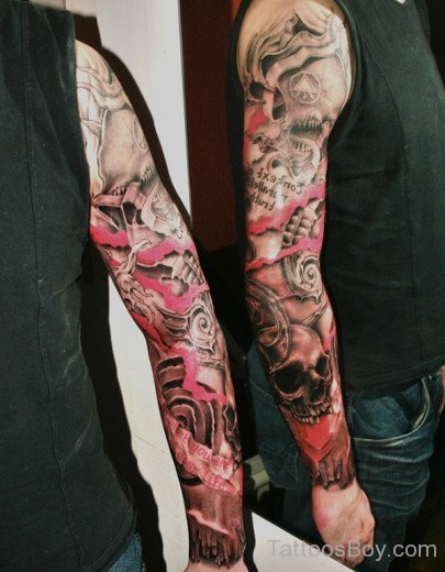 Sull Tattoo Design On Full Sleeve