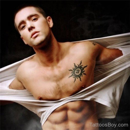 Sun Tattoo On Chest