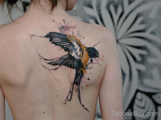 Swallow Tattoo On Back