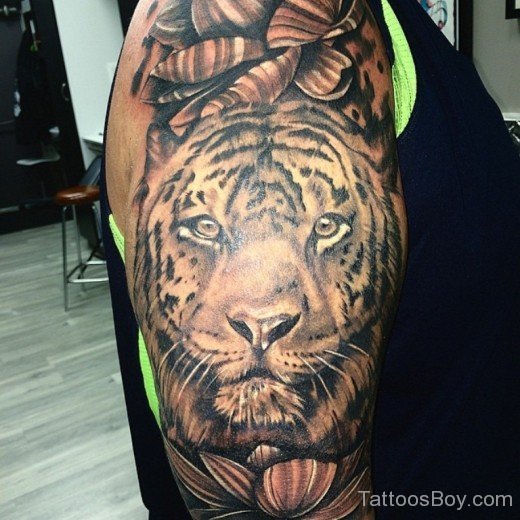 Tiger Tattoo Desgin On Shoulder