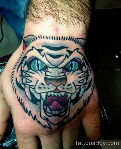 Tiger Tattoo On Hand 