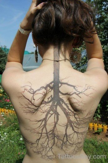Tree Tattoo Design On Back