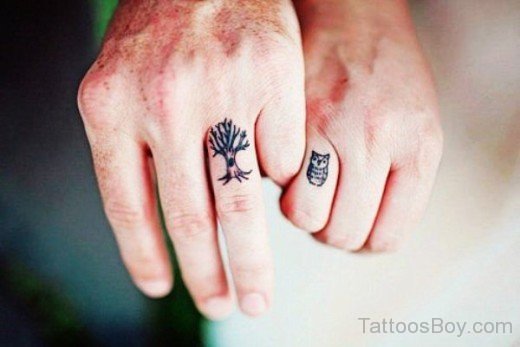 Tree Tattoo On Finger