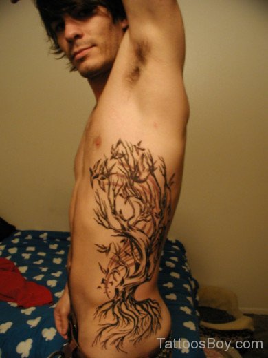 Tree Tattoo Design On Rib 