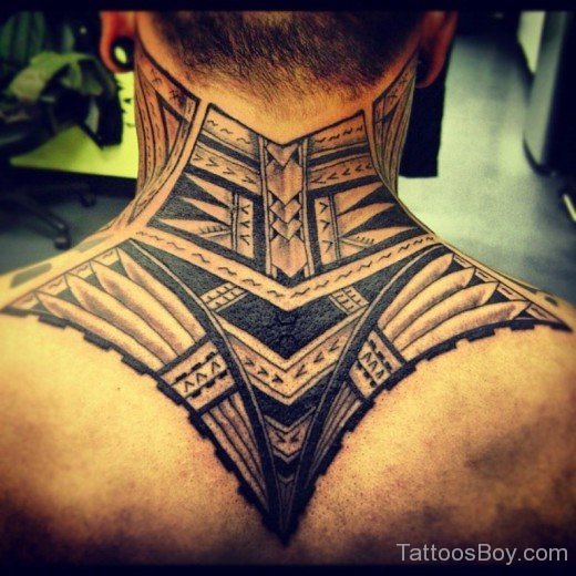 Tribal Tattoo On Nape
