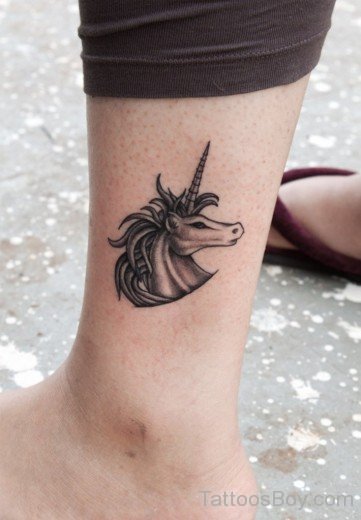 Unicorn Tattoo Design On Ankle