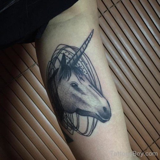Unicorn Tattoo On Bicep