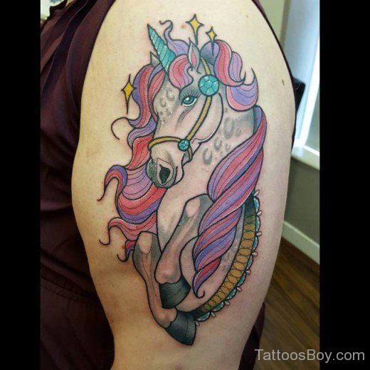 Unicorn Tattoo Design On Shoulder