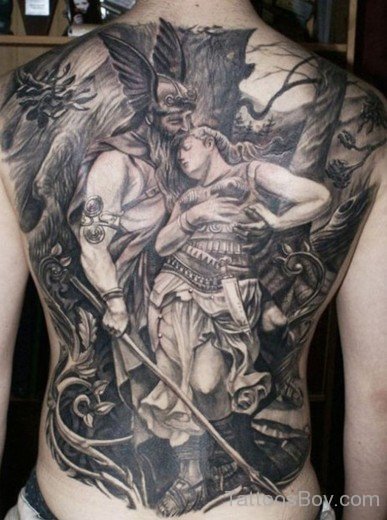 Warrior Tattoo Design On Back