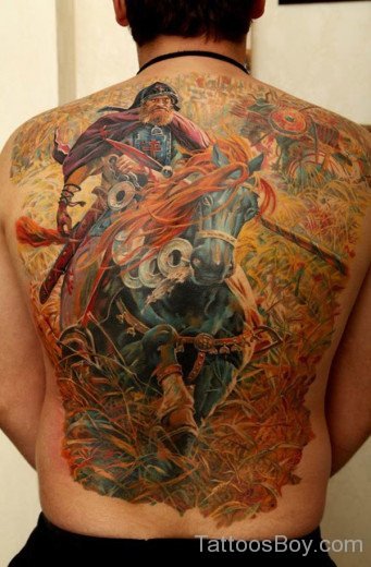 Warrior Tattoo On Back