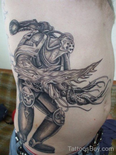 Warrior Tattoo On Rib