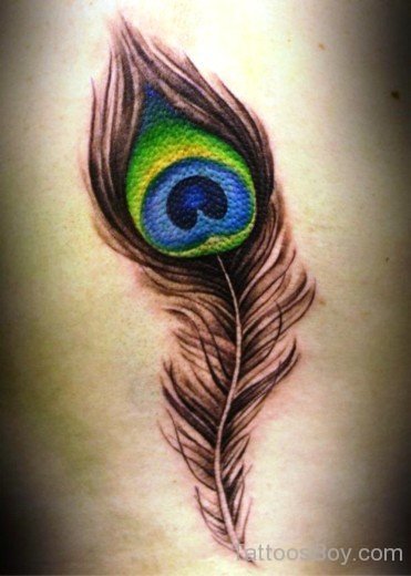 Wonderful Peacock Feather Tattoo Design