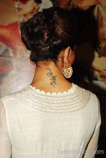 Word Tattoo On Nape