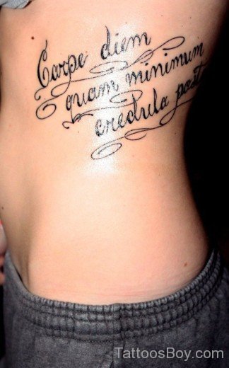 Wording Tattoo On Rib