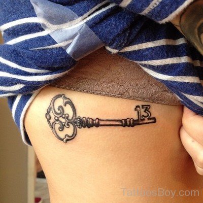 Key Tattoo On Rib 