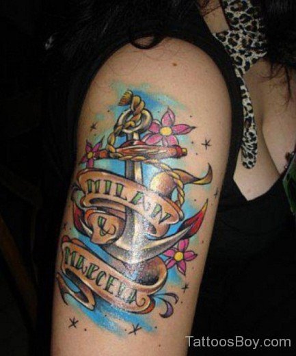 Anchor Tattooo On Shoulder