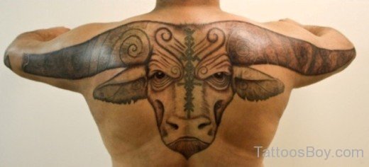 Bull Tattoo Design On Back 