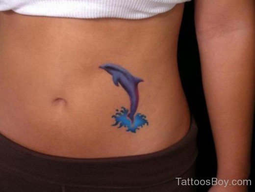 Dolphin Tattoo Design On Stomach 