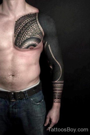Tribal Tattoo On Chest 