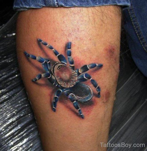 Spider Tattoo On Leg