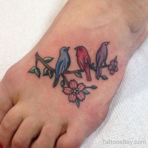 Bird Tattoo On Foot