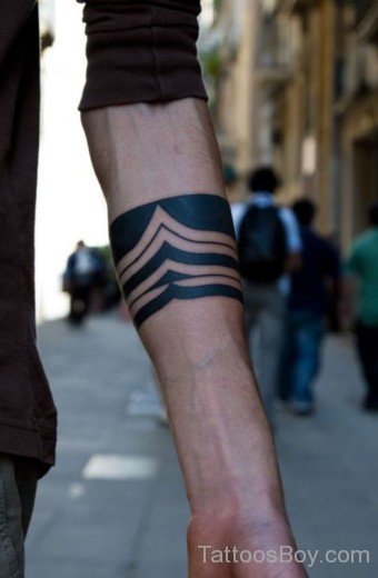 Black  Armband Tattoo On Arm