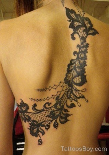 Black Lace Tattoo On Back