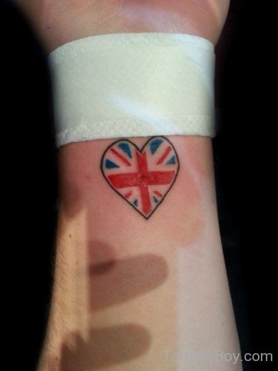 British Heart Tattoo On Wrist-TB1022-TB1042