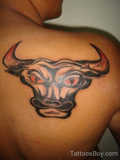 Bull Tattoo Design On Back 