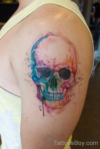  Skull Tattoo On Shoulder