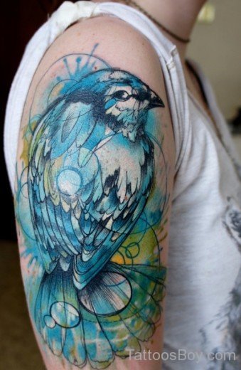 Colorful Bird Tattoo