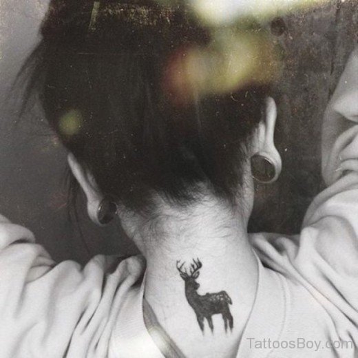 Deer Tattoo On Nape