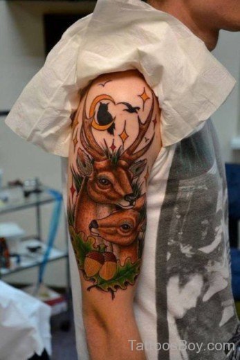 Deer Tattoo On Shoulder