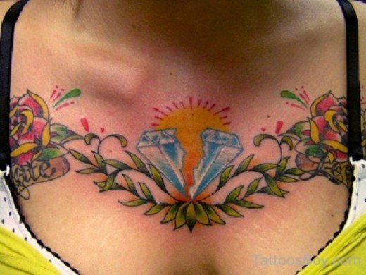 Diamond Tattoo On Chest 