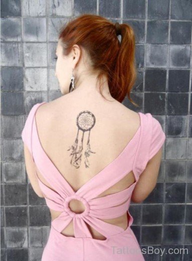 Dreamcatcher Tattoo Design On Back-TD1050-Tb1073